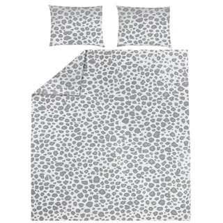 Meyco Home Panther Bettwäsche Doppelbett (Baumwolle, atmungsaktives Material, einfache Pflege, praktischer Einschlagstreifen, Maße: 200 x 200/220 cm), Neutral