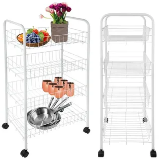 Onvaya ONVAYA® Beistellwagen Susi mit 4 Körben | 39x26x76 cm | Küchenwagen | Metall | Bad | Haushaltswagen | Küchentrolley
