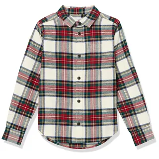 Amazon Essentials Kleinkind Jungen Flanell Button Down Shirt Grün Rot Plaid 3T
