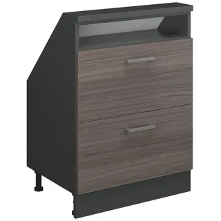 Vicco Unterschrank Küchenschrank für Dachschrägen R-Line 60 x 81,6 x 46 cm Edelgrau/Anthrazit