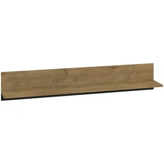 Feldmann-Wohnen Wandregal Baltica Lefkas Eiche / schwarz 120 / 21 / 24cm , Holz , Rechteckig , 120x24x21 cm , Wohnzimmer, Regale, Wandregale