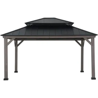 Sunjoy Gartenpavillon 3,9 x 4,5 m Schwarz/Grau