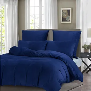 Boqingzhu Flanell Winter Bettwäsche 155×220cm Plüsch Biber Blau Dunkelblau Warm Kuschelig Flauschig Bettwäsche Teddy Fleece Samt Cashmere Touch Bettbezug 155×220cm mit Reißverschluss
