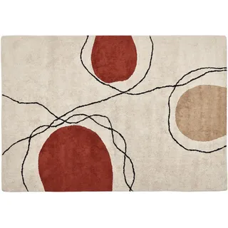 Beliani Kurzflor-Teppich Bolat 230/160 cm , Beige , Textil , Abstrakt , Rechteckig , 160x230 cm , Teppiche und Böden, Teppiche, Orientteppiche