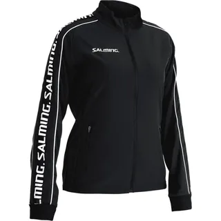 Salming Delta Jacket Damen Jacke Sportjacke Trainingsjacke schwarz/weiß 1198726-0101, Größe:L - Schwarz