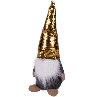 Villa d'Este Home Tivoli Weihnachtswichtel, Höhe 35 cm, Hut mit Pailletten, Gold, Xmas Trendy