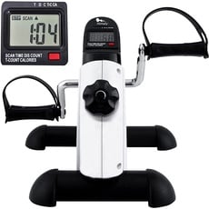 himaly Mini bike Heimtrainer, Pedaltrainer/Armtrainer und Beintrainer/Verstellbare Digitale Pedale Mit LCD-Display/Mini Fitnessbike(Weiß)