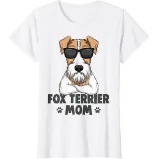 Foxterrier Fox Terrier Mom Hunde T-Shirt, Damen, Weiß, S