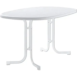 Sieger Klapptisch 140 x 90 x 72 cm weiß/marmordekor weiß