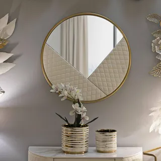 Dmora Tibagi 80 x 80 cm Weiß und Gold