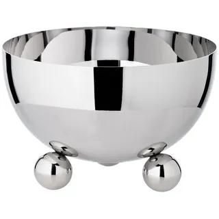 Edzard Schale Chicago (Durchmesser 15 cm, Höhe 9 cm) auf 3 Kugelfüßen, Edelstahl hochglanzpoliert