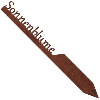 EXTRAVAGANT® Gartenstecker „Sonnenblume“ Gemüsestecker Gemüseschilder Gemüse Metall Stahl Rost Edelrost wetterfest Garten Beet Pflanzenschilder Pflanzenstecker Gartenschilder Gartendeko Roststecker