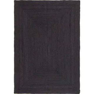 HAMID - Jute Alhambra Teppich Farbe Schwarz, Jute Teppich 100% Jutefaserteppich, Handgeflochten, Naturfaser de Jute, Teppiche für Wohnzimmer, Esszimmer, Schlafzimmer, Korridore (120x170cm)