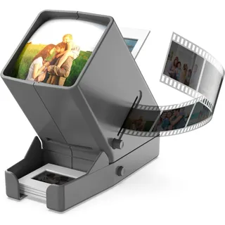 DIGITNOW 35 mm Diabetes-Viewer, 3-fache Vergrößerung & LED-beleuchtete Tischansicht & batteriebetrieben – für 35-mm-Folien und Positive Filmnegative (4 x AA-Batterien im Lieferumfang enthalten