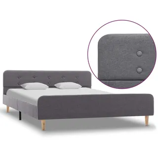 vidaXL Bettgestell Hellgrau Stoff 160x200 cm - Grau