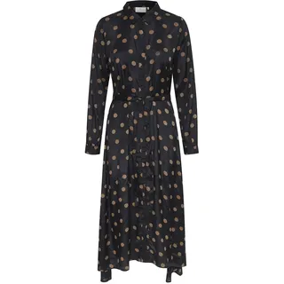 Kaffe Kleid Midikleid Punkte Schwarz 44