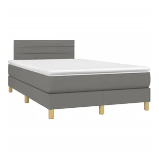 vidaXL Boxspringbett mit Matratze Dunkelgrau 120x190 cm Stoff