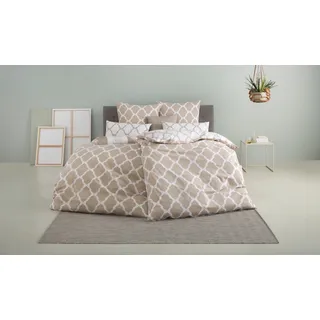 Alba Renforcé beige/weiß 200 x 200 cm + 2 x 80 x 80 cm