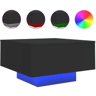 vidaXL Couchtisch mit LED-Leuchten Schwarz 55x55x31 cm - Schwarz