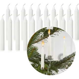Nordstern Baumkerzen Weiß 20er Pack - Kerzen für den Weihnachtsbaum, oder Geburtstagszug - Weihnachtskerzen, Pyramidenkerzen 10 x 1,25 cm