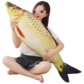 JULAN XICHEN 3D-Kissen, riesiges, weiches Fischkissen, Karpfen, Plüschkissen, Stofftier, Wurfkissen für Zuhause, Dekoration, Geschenk, Kinderkissen, Stofftierspielzeug (78 cm)