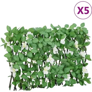 2025 Moderne Rankgitter mit Künstlichem Efeu 5 Stk. Erweiterbar 180x30 cm - Metallzäune,Design 2949230 1parcel - Grün