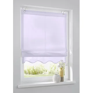 Raffrollo KUTTI "Olivia" Gr. 4, lila, B:100cm H:140cm, Obermaterial: 100% Baumwolle, Raffrollos, Raffrollo, blickdicht, Baumwolle, Hakenaufhängung