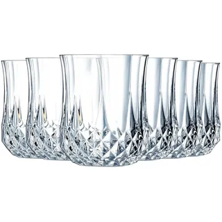 Cristal d'Arques Paris, Trinkgläser, Longchamp, 28 cl, 6er Set | Brillantes Kwarx-Glas, Wassergläser für Saft, Cola und Longdrinks, spülmaschinenfest, dauerhafter Glanz, stoßfest im Alltag