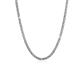 Silberkette KUZZOI "Halskette Herren Glieder Königskette Massiv 925 Silber" Gr. 60, schwarz, Halsketten, Herren, 60, ohne Stein, Silber 925 (Sterlingsilber), Silberkette