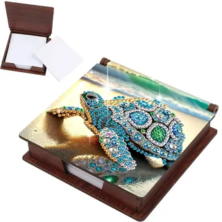 JISHSHAY Diamond Painting Zettelbox Schildkröte Diamant Painting Notizzettel Zettelbox Tiere Diamantmalerei Zettel Box Diamant Malerei Notizzettelbox Diamaond Malerei Notizbox, 160 Blatt Papier