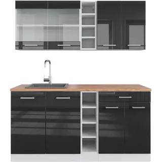 Vicco Küchenzeile R-Line 160 cm Hochglanz/Weiß