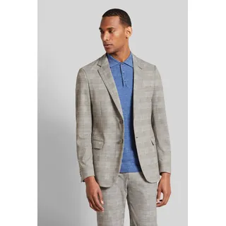 Sakko BUGATTI, Herren, Gr. 52, beige, 86% Polyester, 9% Viskose, 5% Elasthan, slim fit, Manschette, Sakkos Sakko, mit Stretchanteil