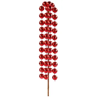 Premier Decorations 20cm Weihnachtsperlenkette Baumdekoration - Rot