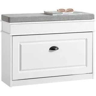 SoBuy Schuhbank 75 x 51 x 24 cm mit Schubladen / Weiß
