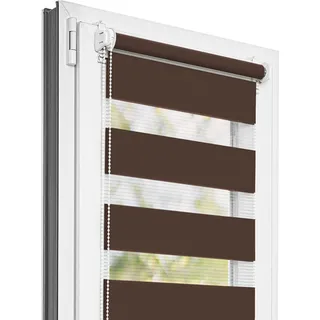 Estika Doppelrollo Klemmfix - 130 x 150 cm - Braun - Duo Rollo ohne Bohren - Braun