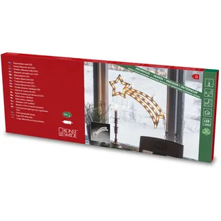 Konstsmide LED Fenstersilhouette, Komet, 35 warm weiße Dioden, 230V, Innen, weißes Kabel - 2160-010