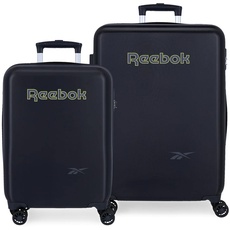 Reebok Summerville Kofferset Blau 55/68 cm Starres ABS Seitliches Zahlenschloss 104L 6 kg 4 Doppelrollen Handgepäck