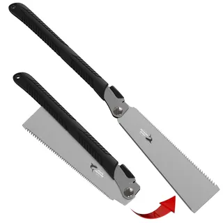 FAMEX 5523 Profi Japansäge Ryoba 240mm aus Karbonstahl - zweiseitig fein/grob - 7-9/17 TPI - Dicke 0,5 mm - Made in Japan - Handsäge klappbar, Universalsäge für Holz, Zugsäge