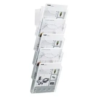 Helit Wandprospekthalter the grid wall transparent DIN A4 5 Fächer