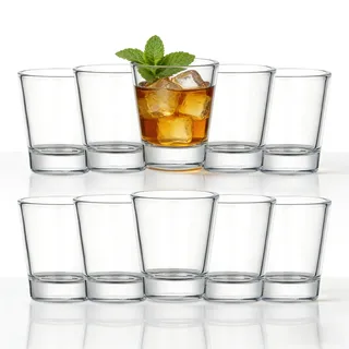 BCnmviku Schnapsgläser Glas 5cl/50ml Set Shotgläser - Spühlmaschinenfest - Gläser für Vodka Tequila (10)