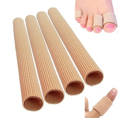 4 Stück 15cm Zuschneidbar Zehen Schlauchbandagen | Silikon Zehenschutz/Finger Separator Protektoren Bandage zum Zuschneiden, Schmerzlinderung von Blasenbildung Hühneraugen & Komfort
