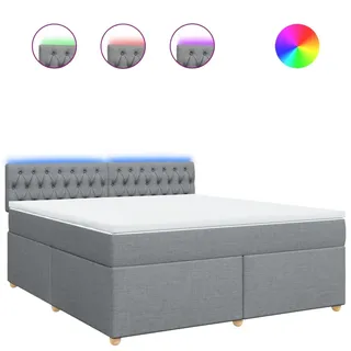 vidaXL Boxspringbett mit Matratze Hellgrau 180x200 cm Stoff - Grau