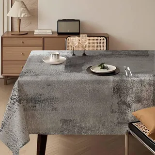 Tischdecke Modern 140x200 cm Grau Kunst Gemälde Tischdecke Abwaschbar Rechteck Tablecloth Dekoration Aesthetic Tischdecken für Herbst Winter Party Hochzeiten Feiertage Geburtstag