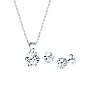 Elli Schmuckset Basic mit Kristallen in 925 Sterling Silber