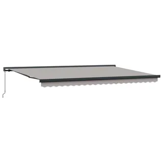 vidaXL Einziehbare Markise Hellgrau 500 x 300 cm Stoff und Metall - Hellgrau