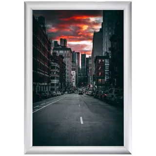 Albyco - A3 Klapprahmen, Klickrahmen, Wechselrahmen, Easy-Click-System - Fotorahmen, Frame, A3 Format - 29,7x42 cm - Profilbreite 25 mm - Aluminium - Entspiegelter Schutzscheibe, Befestigungsmaterial
