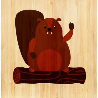 Babywanddeko , Braun , Holz , Birke , 40x40x3 cm , Babymöbel & Kindermöbel, Babyzimmer, Kinderzimmer Deko