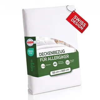 Welldora Milbenbezug Bettdecke 135x200, Premium Encasing, Allergiker | Allergiker-Bezug gegen Milben & Bettwanzen | Dermatologisch getestet | Oeko-Tex Bettwäsche | Waschbar 95°C | Schweizer Marke