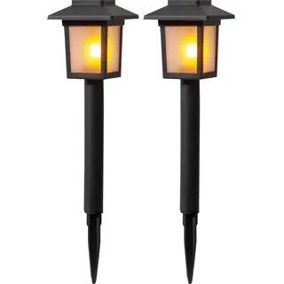 Star Trading Laterne Kunststoff 7,5x23 cm 2er Set Gelb/Schwarz