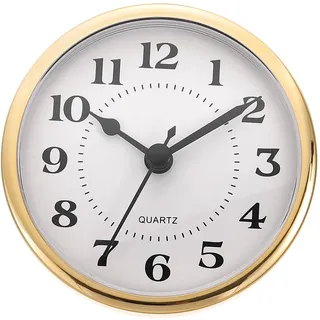PATIKIL 90mm Quarz Uhrwerk Wanduhr, Stille Arabische Ziffern Kaminuhren, Ersatz für Tischuhr, Stehuhr, Standuhr (Goldfarben/Weiß, Stil 4)